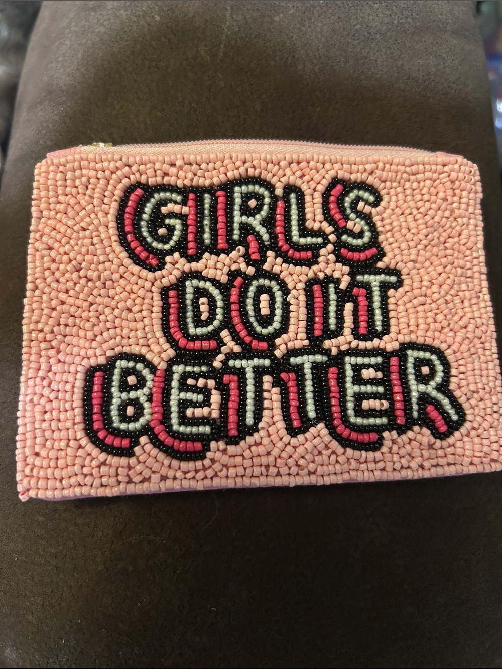 🥳GIRLS DO it BETTER Hand Beaded Coin Purse NEW Looks Better in Person!